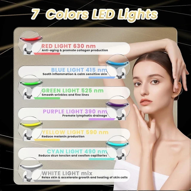 Alt view image 8 of 10 - Ecocleanpath Portable Facial Massager with 7 LED Lights, 3 Modes & Heat Therapy for Face & Neck Care (Red)