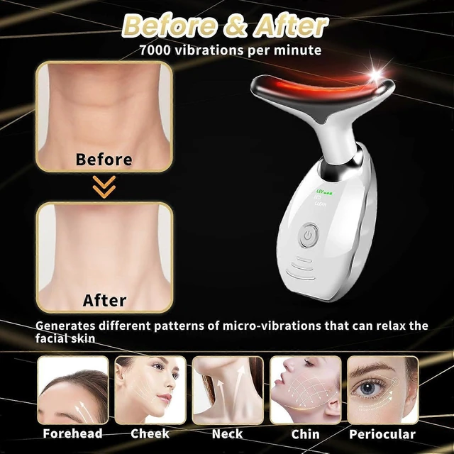 Alt view image 9 of 10 - Ecocleanpath Portable Facial Massager with 7 LED Lights, 3 Modes & Heat Therapy for Face & Neck Care (Red)