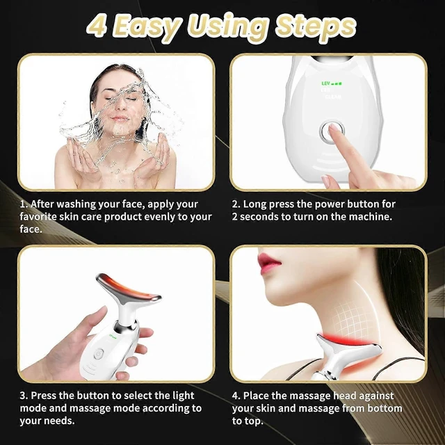 Alt view image 10 of 10 - Ecocleanpath Portable Facial Massager with 7 LED Lights, 3 Modes & Heat Therapy for Face & Neck Care (Red)