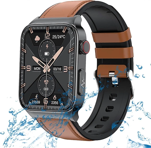 Alt view image 5 of 8 - Ecocleanpath 1.92" Smart Watch with Bluetooth Call, IP67 Waterproof, Heart Rate & Sleep Monitor for Android iOS (Brown)