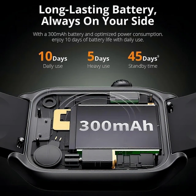Alt view image 7 of 8 - Ecocleanpath GTS7PRO Smart Watch: 2" HD Touch Screen, Heart Rate/Sleep Monitor, 45-Day Battery, Black