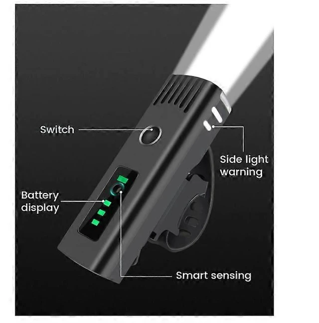 Alt view image 8 of 10 - EcocleanpathSmart Sensor Bike Headlight 250 Lumens, USB Rechargeable, IPX6 Waterproof Cycling Light (Black)