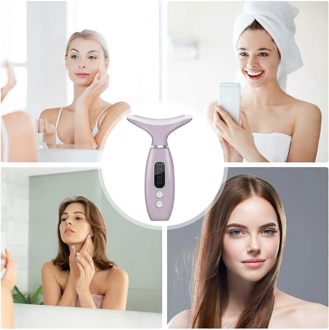 Alt view image 8 of 10 - Ecocleanpath Purple Face & Neck Massager | Skin Tightening & Lifting Device with Heat Therapy for Firming & Toning