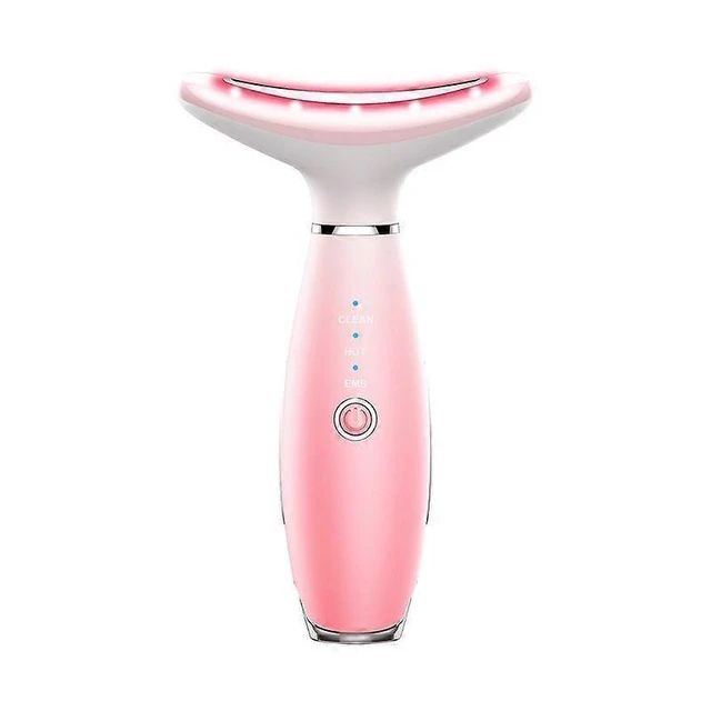Alt view image 6 of 10 - Ecocleanpath Pink 3-in-1 Face & Neck Massager with Heat Therapy, Portable Skin Care Device for Wrinkle Reduction