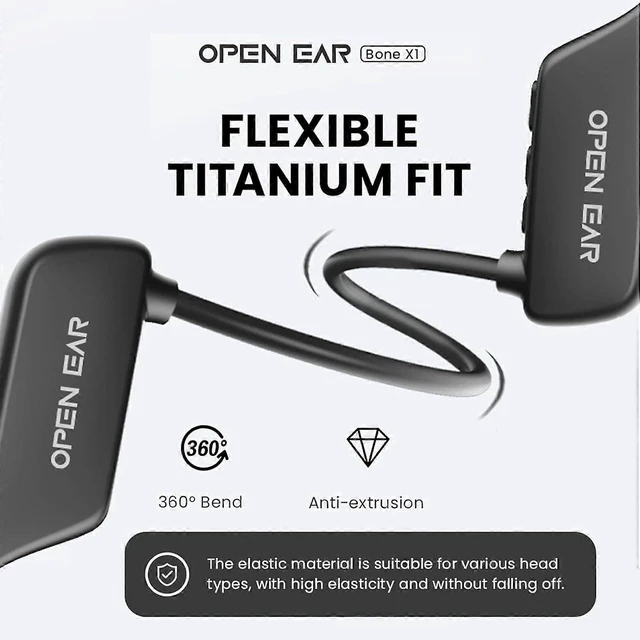 Alt view image 8 of 10 - X9 Bone Conduction Headphones - Wireless Bluetooth 5.2, Open Ear Sport, Waterproof & Noise Cancelling Mic