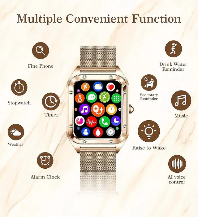 Alt view image 7 of 10 - Ecocleanpath Unisex Waterproof Smart Watch with Call Function, 1.6" Display, 19 Sports Modes, Heart Rate & Sleep Tracker