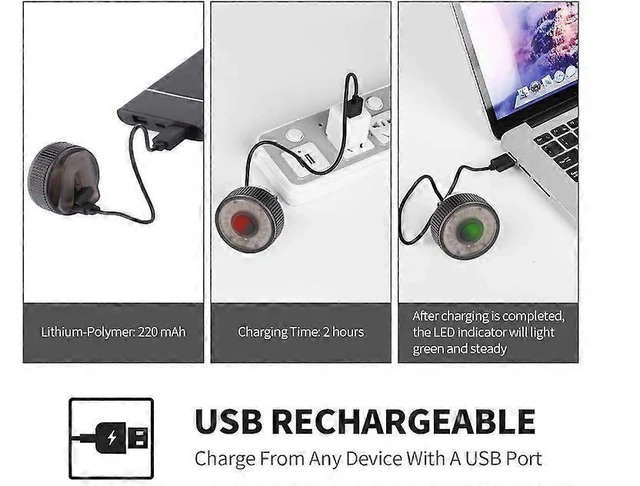 Alt view image 8 of 10 - EcocleanpathUSB Rechargeable Bike Tail Light - 3 Modes, IPX5 Waterproof, 6H Runtime for Cycling Safety (Black)