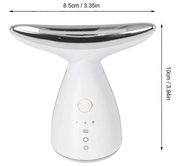 Alt view image 10 of 10 - Ecocleanpath White Electric Face & Neck Massager with Hot Compress, 3 LED Lights & Modes for Anti-Aging Skin Tightening