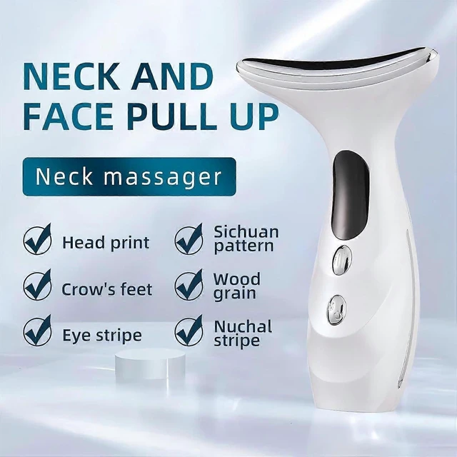 Alt view image 9 of 10 - Ecocleanpath Electric EMS Facial & Neck Massager - 45C Anti-Wrinkle, Skin Firming, De-swelling, Rechargeable (White)