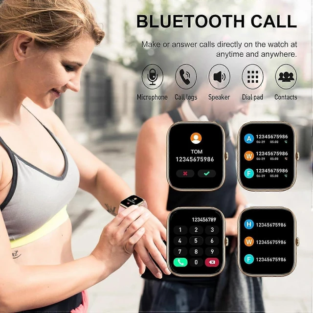 Alt view image 7 of 10 - Ecocleanpath P66D Smart Watch 1.85" Bluetooth Call, IP68 Waterproof, 110+ Sport Modes, Heart Rate Monitor - Rose