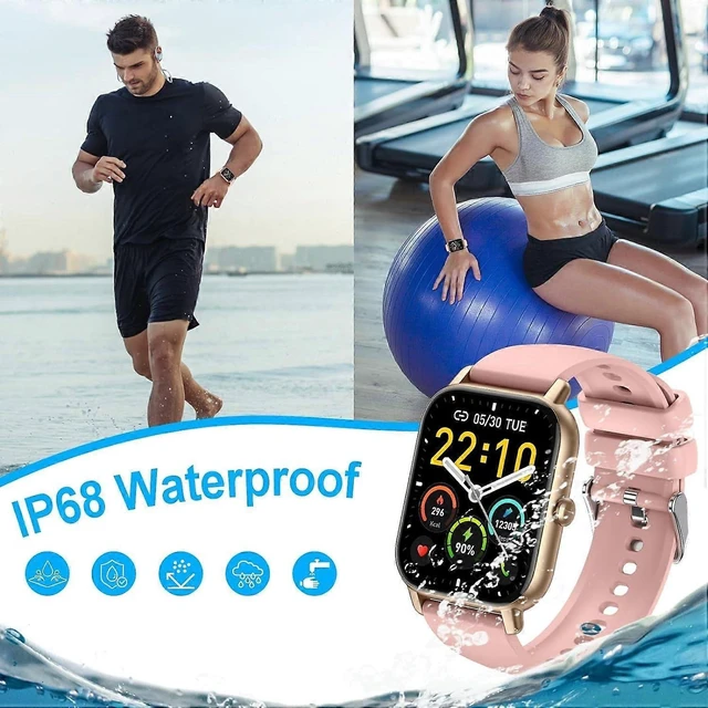 Alt view image 10 of 10 - Ecocleanpath P66D Smart Watch 1.85" Bluetooth Call, IP68 Waterproof, 110+ Sport Modes, Heart Rate Monitor - Rose