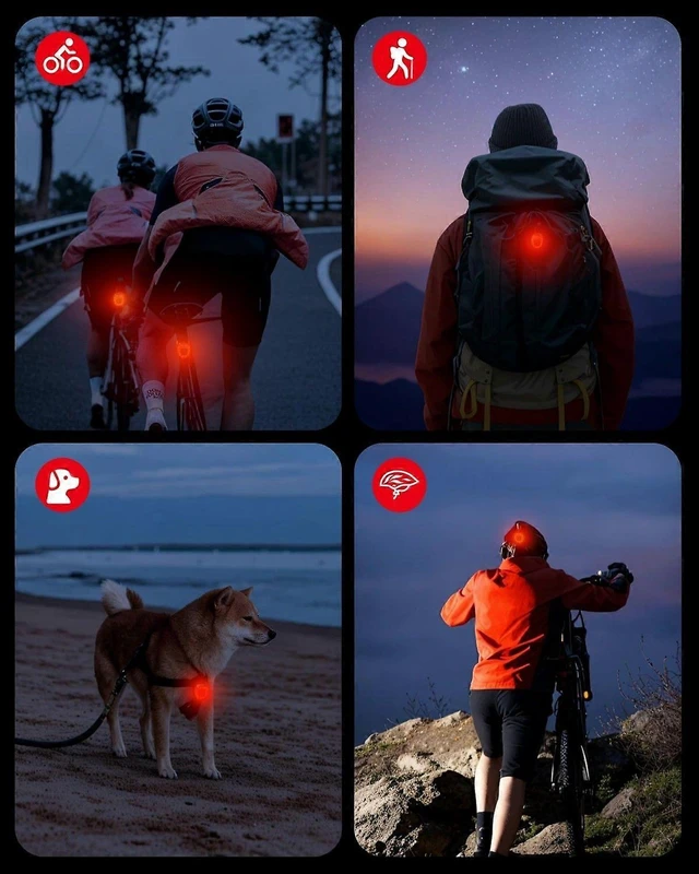 Alt view image 10 of 10 - EcocleanpathUSB-C Rechargeable Bike Tail Light, 120 Lumen 5 Modes Red LED Safety Light for Night Riding