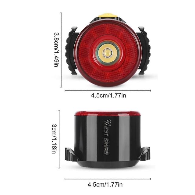 Alt view image 7 of 10 - EcocleanpathUSB Rechargeable Bike Tail Light, IP64 Waterproof LED Safety Light for Kids & Adults, Multi-Mode Front/Rear Light