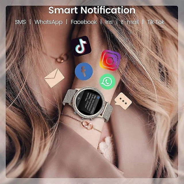 Alt view image 10 of 10 - Ecocleanpath Diamond Smart Watch for Women: 1.32" Fitness Tracker with Heart Rate, Blood Oxygen & Sleep Monitor