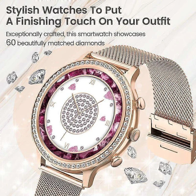 Alt view image 7 of 10 - Ecocleanpath Diamond Smart Watch for Women: 1.32" Fitness Tracker with Heart Rate, Blood Oxygen & Sleep Monitor
