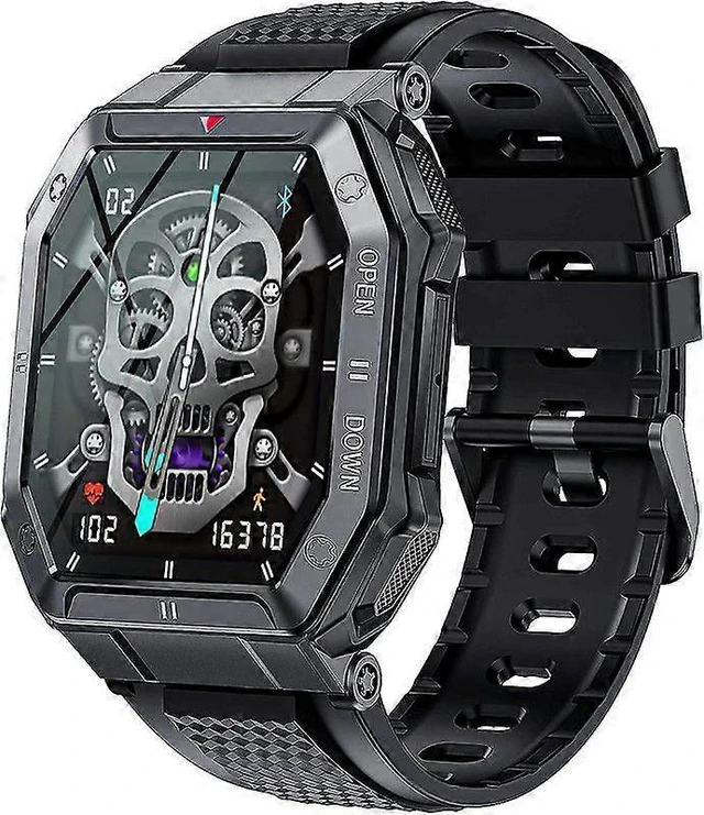 Alt view image 6 of 10 - Ecocleanpath Military Smart Watch for Men, 1.85" HD Display, Heart Rate Monitor, Fitness Tracker, iPhone/Android Compatible