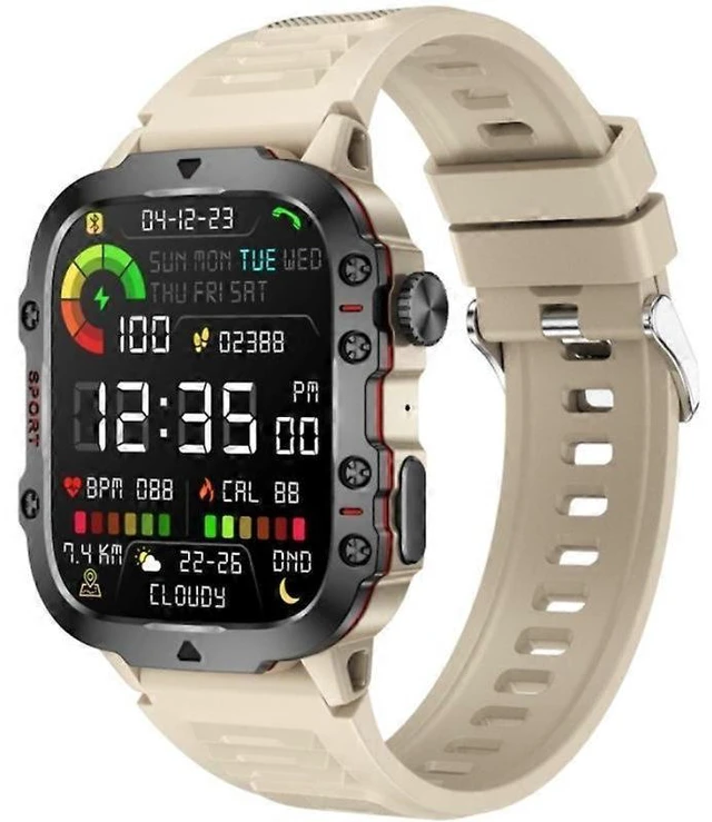 Alt view image 6 of 10 - Ecocleanpath 1.96" Military Smart Watch for Men - Fitness Tracker with Call, Heart Rate, Blood Pressure & 420mAh Battery