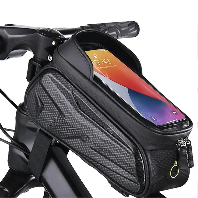 Alt view image 6 of 10 - Ecocleanpath Waterproof Bike Handlebar Bag with Sun Visor & TPU Touch Screen - Mountain Cycling Storage (Black)
