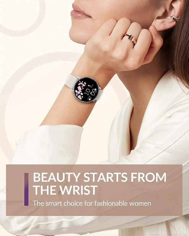 Alt view image 7 of 10 - Ecocleanpath Smart Watch for Women, 1.39" AMOLED Fitness Tracker with Blood Pressure, Heart Rate, Sleep Monitor, IP68 Waterproof