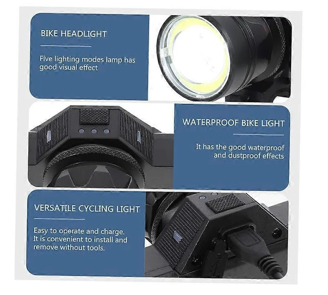 Alt view image 7 of 10 - EcocleanpathBlack COB Bike Headlight - 800 Lumen Front Light for Night Mountain & Road Cycling