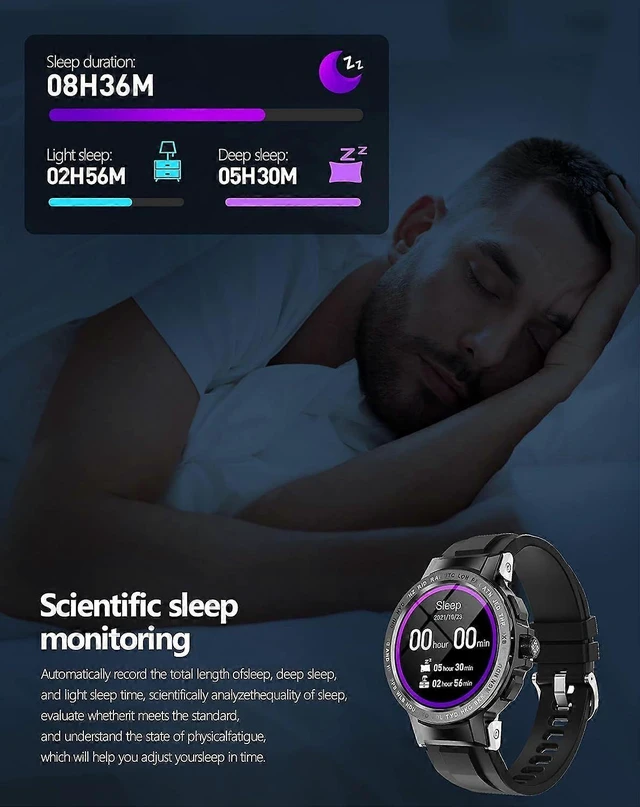 Alt view image 8 of 10 - Ecocleanpath Waterproof Bluetooth Smart Watch for Adults, Fitness Tracker with Heart Rate & Sleep Monitor