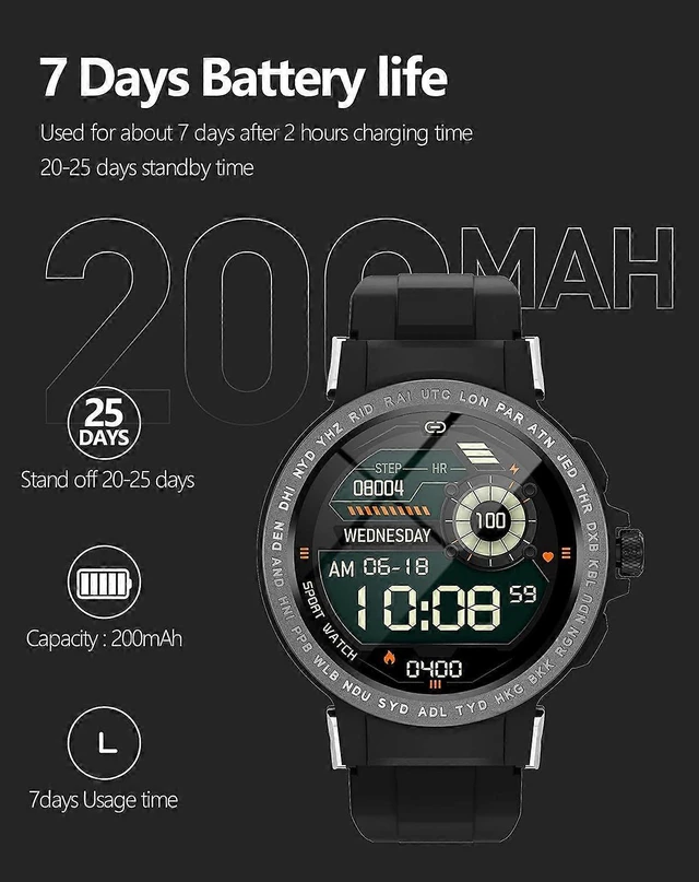 Alt view image 10 of 10 - Ecocleanpath Waterproof Bluetooth Smart Watch for Adults, Fitness Tracker with Heart Rate & Sleep Monitor