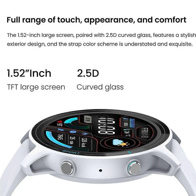 Alt view image 7 of 10 - Ecocleanpath Smart Watch 1.52" Full Touch, IP68 Waterproof, Heart Rate & Sleep Monitor, 123 Sports Modes (Orange)