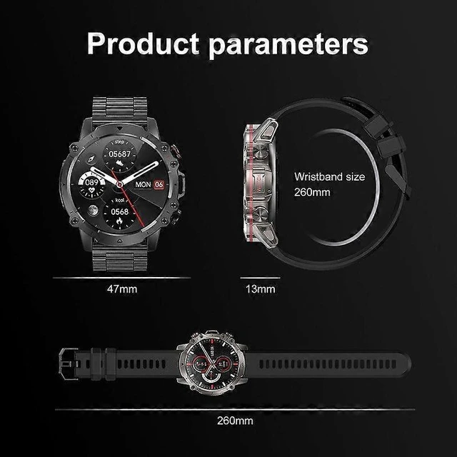 Alt view image 9 of 10 - Ecocleanpath Military Smart Watch for Men: Bluetooth Calling, 50+ Sports Modes, 1.43" AMOLED, 400mAh Battery, Silver