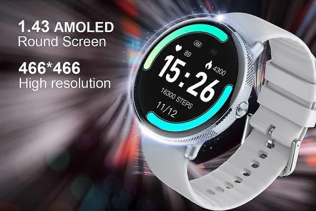 Alt view image 9 of 10 - Ecocleanpath 1.43" AMOLED Smart Watch with Bluetooth Call, Fitness Tracker for Men & Women, All-Day Health Monitor, Grey