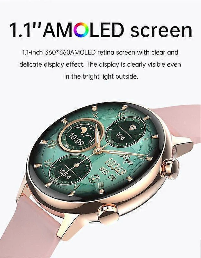 Alt view image 7 of 10 - Ecocleanpath Smart Watch for Women, Pink IP67 Waterproof Fitness Tracker with Heart Rate & Blood Pressure Monitor