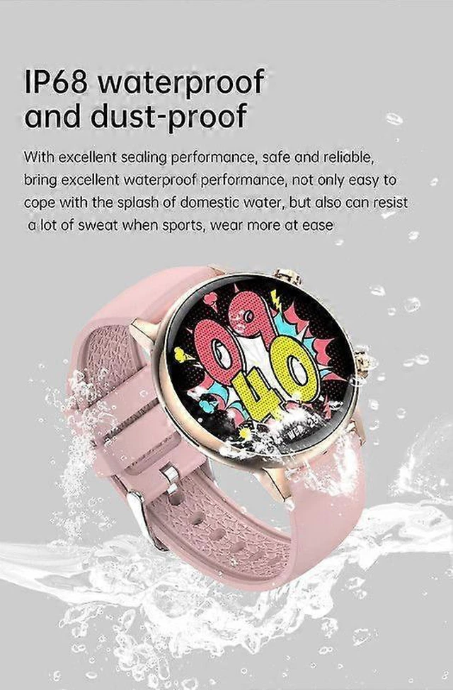Alt view image 10 of 10 - Ecocleanpath Smart Watch for Women, Pink IP67 Waterproof Fitness Tracker with Heart Rate & Blood Pressure Monitor