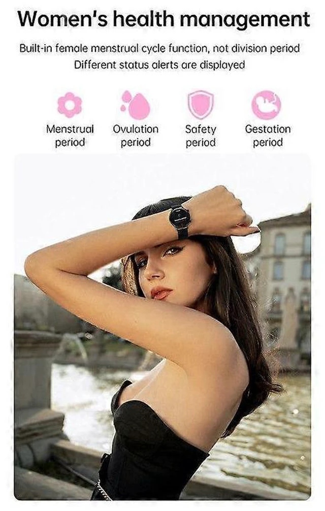 Alt view image 9 of 10 - Ecocleanpath Smart Watch for Women, Pink IP67 Waterproof Fitness Tracker with Heart Rate & Blood Pressure Monitor
