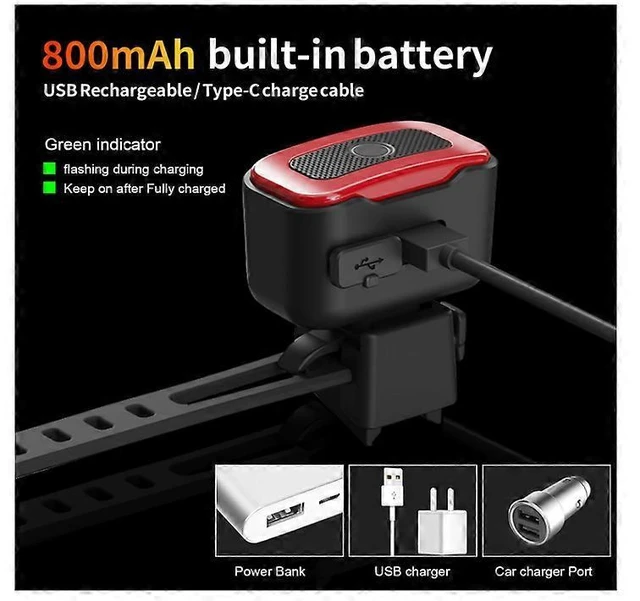 Alt view image 10 of 10 - EcocleanpathUSB Rechargeable Bike Tail Light with Brake Sensing, Waterproof LED Cycling Safety Rear Light for Bikes/Helmet/Backpack (Black)