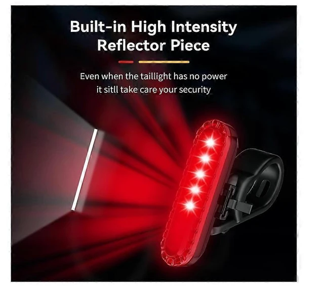 Alt view image 7 of 10 - EcocleanpathUSB Rechargeable Bike Tail Light, 500 Lumens Super Bright, 4 Modes Waterproof Cycling Safety Light (Black)