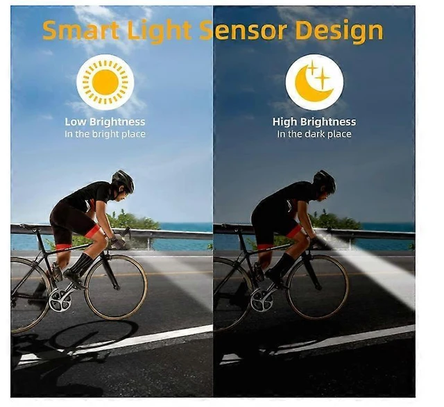 Alt view image 8 of 10 - EcocleanpathUSB Rechargeable LED Bike Light, 250 Lumens Smart Front Light, Waterproof for Mountain & Road Cycling (Black)