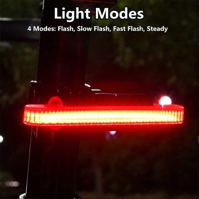 Alt view image 8 of 10 - EcocleanpathUSB-C Rechargeable Bike Tail Light, 4 Modes IPX5 Waterproof LED Bicycle Rear Safety Light - Black