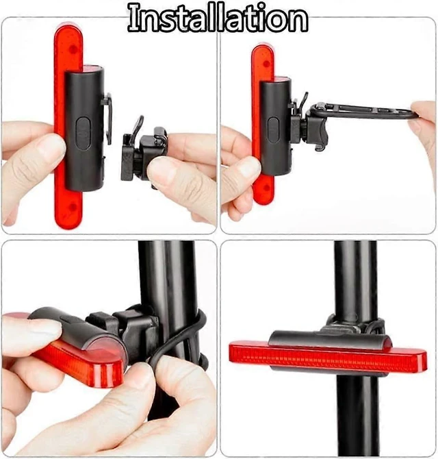 Alt view image 10 of 10 - EcocleanpathUSB-C Rechargeable Bike Tail Light, 4 Modes IPX5 Waterproof LED Bicycle Rear Safety Light - Black