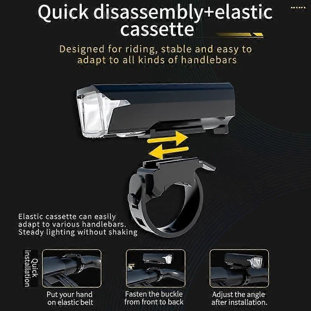 Alt view image 8 of 10 - EcocleanpathUSB Rechargeable Waterproof Bike Light Set, 5H Runtime for Night Riding Safety (Black)