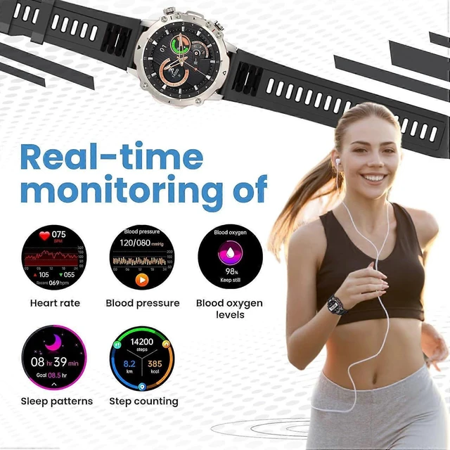 Alt view image 9 of 10 - Ecocleanpath Smart Watch 1.43" AMOLED, Waterproof Fitness Tracker with Heart Rate, Blood Pressure & 100+ Sports Modes