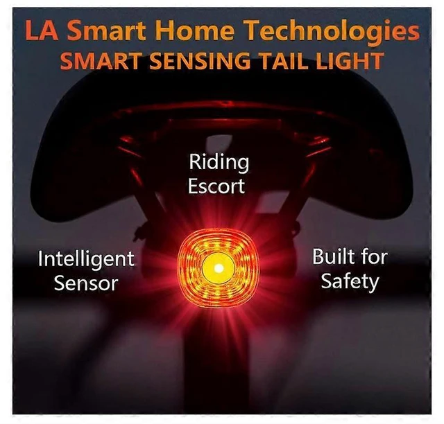 Alt view image 10 of 10 - EcocleanpathSmart Bike Tail Light with Brake Sensing, USB Rechargeable, IP66 Waterproof, 6 Modes, Black