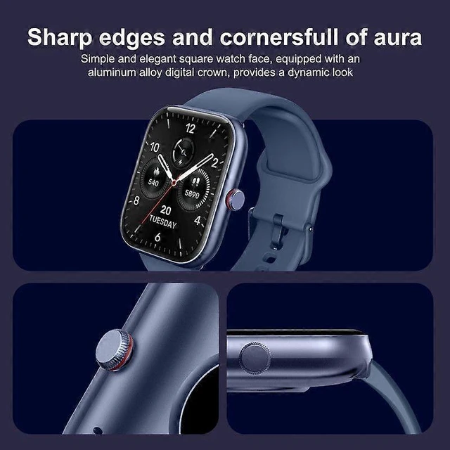 Alt view image 9 of 10 - Ecocleanpath IDW20 Smart Watch with Alexa Voice Assistant, 1.91" Fitness Tracker, IP68 Waterproof, Blue