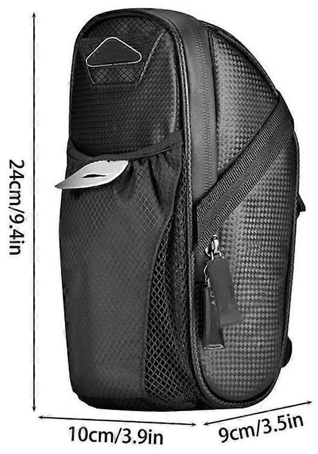 Alt view image 9 of 10 - Ecocleanpath Waterproof 1.5L Bike Saddle Bag with Reflective Strips - MTB/Road Bike Seat Storage Bag (Black)