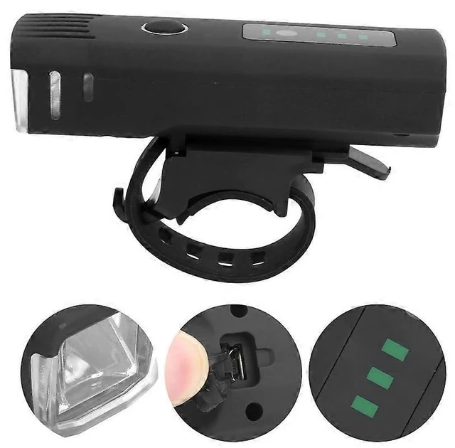 Alt view image 7 of 10 - EcocleanpathUSB Rechargeable Bicycle Headlight - 18650 LED Waterproof Bike Front Lamp, Black