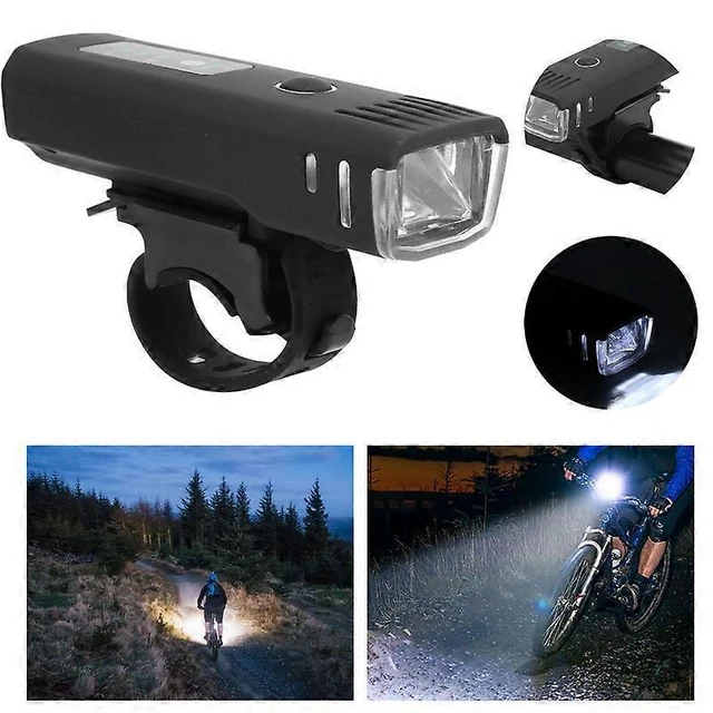 Alt view image 9 of 10 - EcocleanpathUSB Rechargeable Bicycle Headlight - 18650 LED Waterproof Bike Front Lamp, Black
