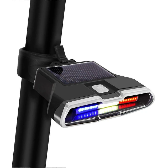 Alt view image 6 of 10 - EcocleanpathSmart Solar Bike Tail Light, USB Rechargeable, 7 Modes, IPX7 Waterproof Cycling Safety Light (Black)