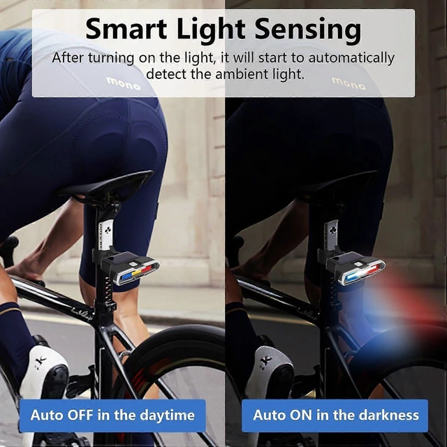 Alt view image 9 of 10 - EcocleanpathSmart Solar Bike Tail Light, USB Rechargeable, 7 Modes, IPX7 Waterproof Cycling Safety Light (Black)