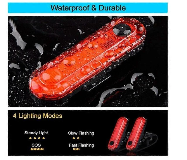 Alt view image 8 of 10 - EcocleanpathUSB Rechargeable LED Bike Tail Light 2-Pack, 240° Ultra-Bright Waterproof Cycling Safety Flashlight (Black)