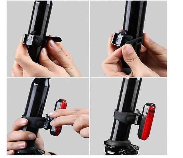 Alt view image 10 of 10 - EcocleanpathUSB Rechargeable LED Bike Tail Light 2-Pack, 240° Ultra-Bright Waterproof Cycling Safety Flashlight (Black)