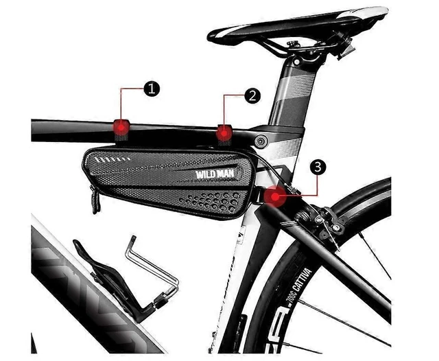 Alt view image 10 of 10 - Ecocleanpath Waterproof Bike Top Tube Bag, Large Capacity MTB/Road Bicycle Frame Pouch with Phone Protection (Black)