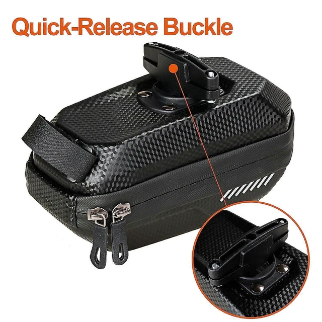 Alt view image 9 of 10 - Ecocleanpath Waterproof Bike Saddle Bag, 2L Black Cycling Seat Pack with Reflective Trim for Mountain Road Bikes